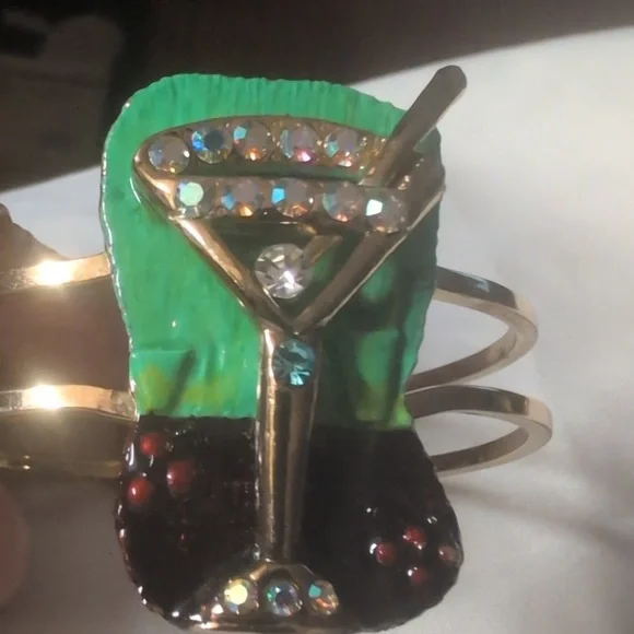 Martini Glass Hinged Bracelet - Picture 3 of 4